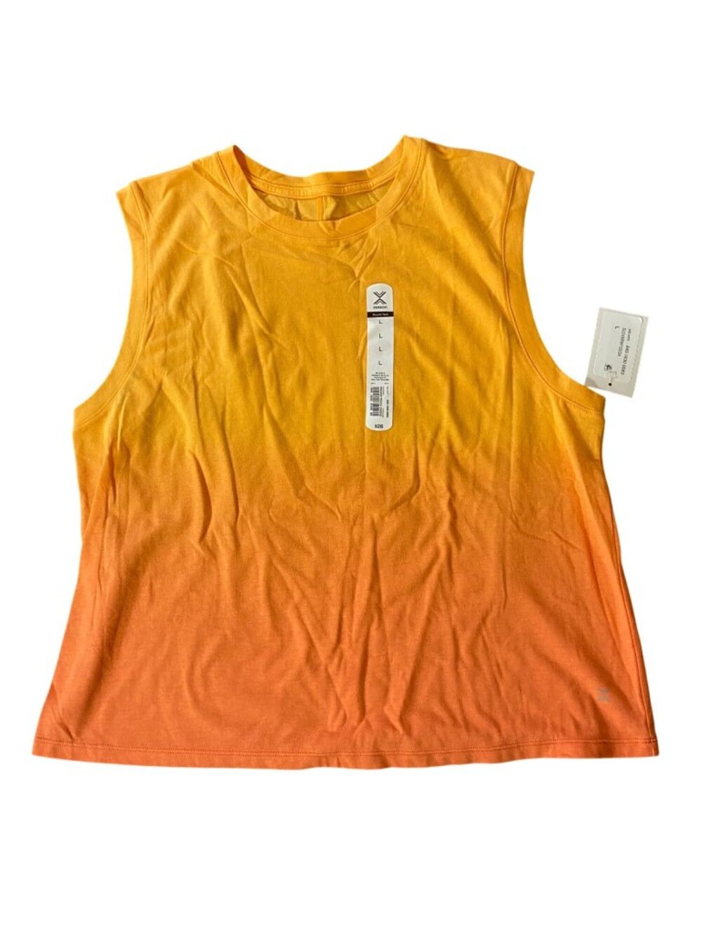 NWT Xersion Womens Orange Peach Ombre Muscle Tank Top Large